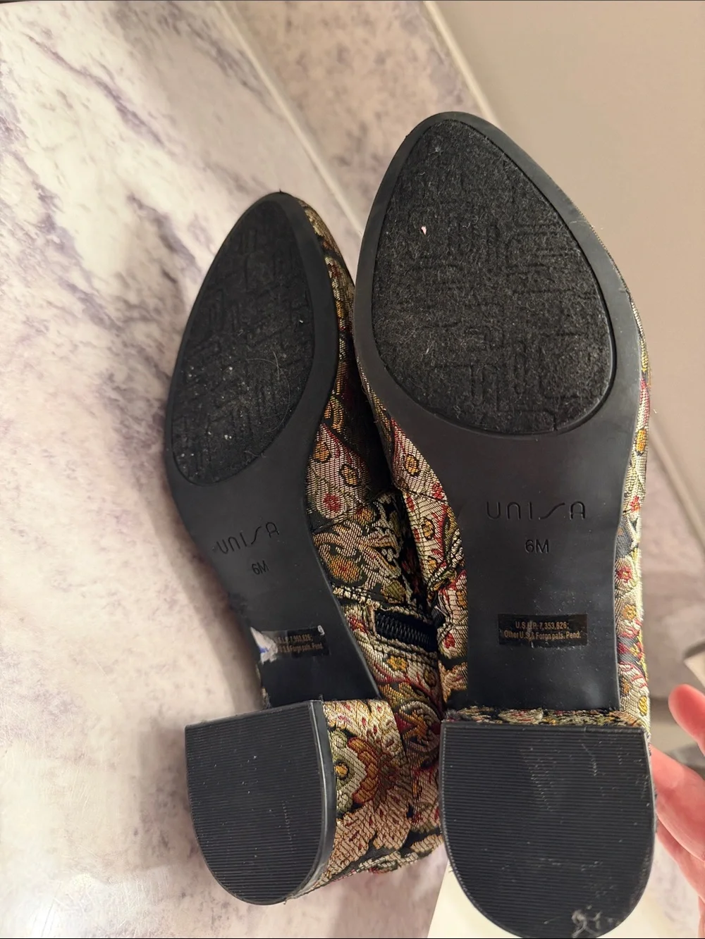 Unisa Multicolor Brocade Ankle Boots size 6